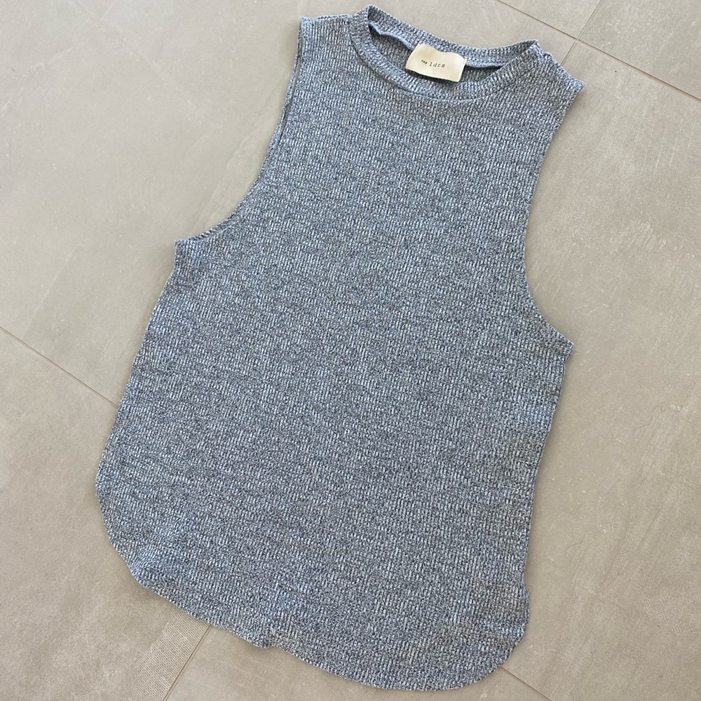 Revolve Rib Knit Heather Grey Tank XS